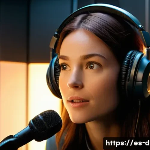 Home 10 다이노코어 목소리 배우들 인터뷰 - **Prompt: The Alchemy of Voice Acting**
A dynamic, high-angle shot of a passionate female voice ...