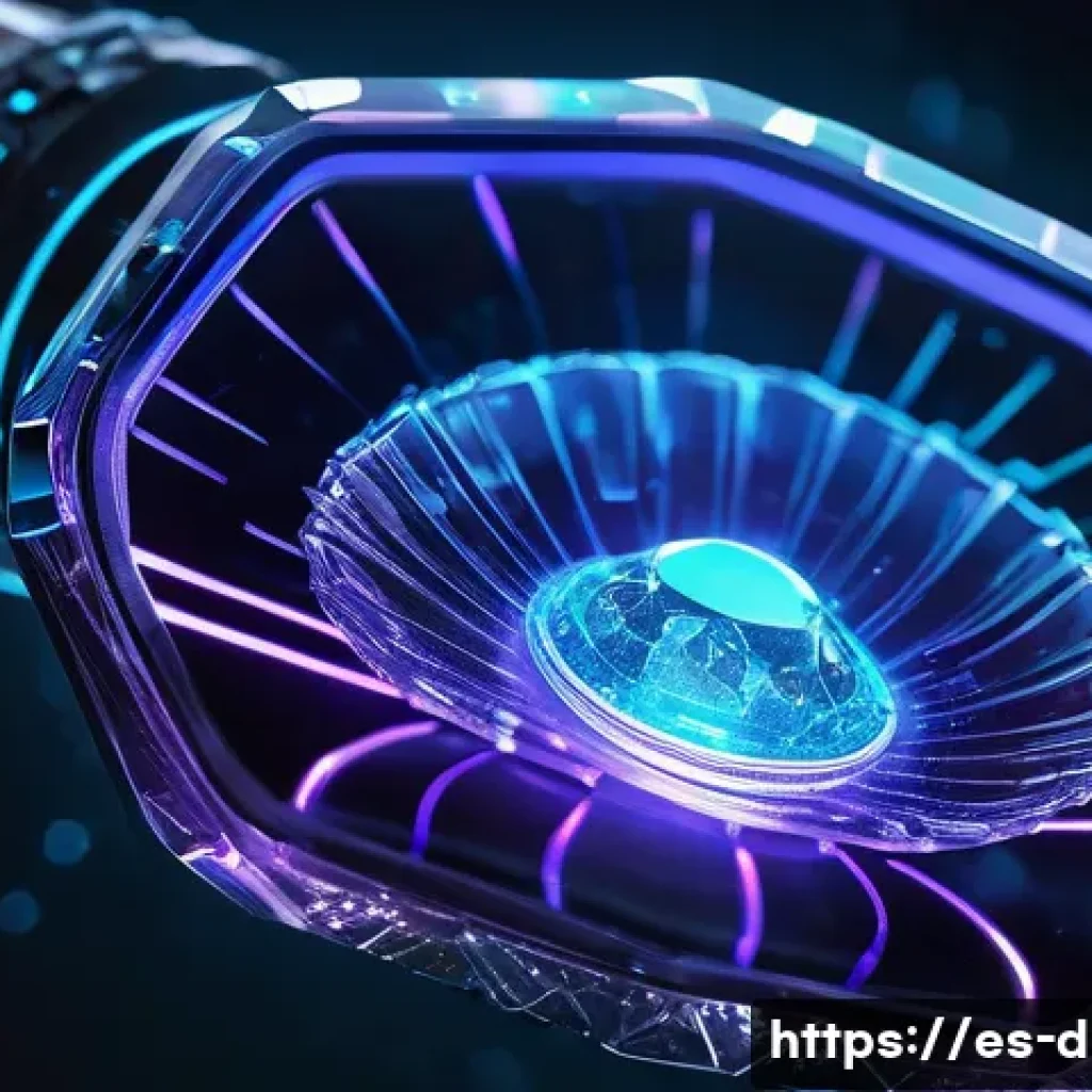다이노코어 크리스탈 파워의 비밀 - A close-up, highly detailed image of a glowing Dinocore crystal with a complex molecular structure v...