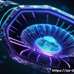 Home 20 다이노코어 크리스탈 파워의 비밀 - A close-up, highly detailed image of a glowing Dinocore crystal with a complex molecular structure v...